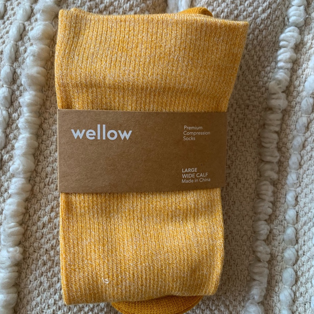 NWT Wello Yellow Compression Socks-Plus Size